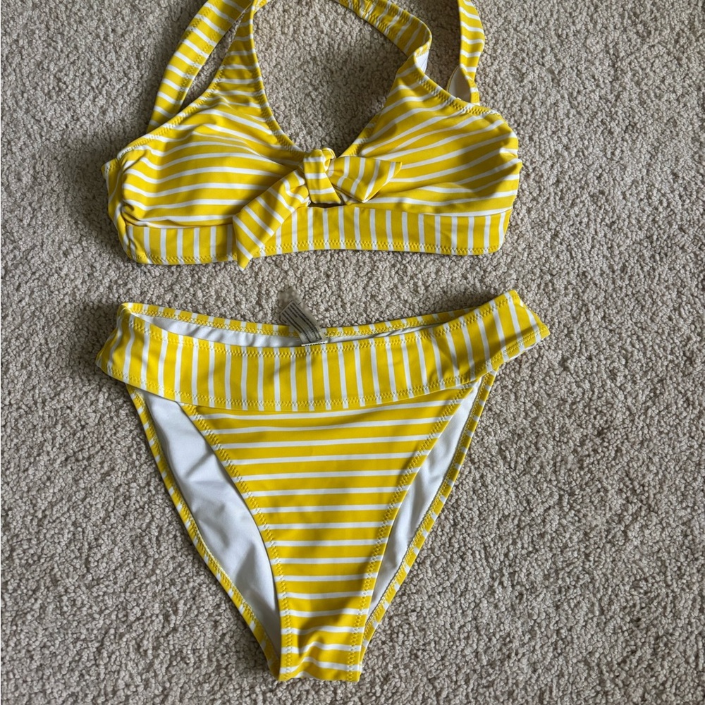 Yellow Striped Kids Swim Set